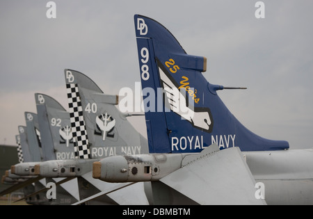 Royal Navy Sea Harrier ailerons de queue en exposition statique (c) Bob Sharples/Alamy Banque D'Images