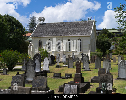 Dh de Russell BAY OF ISLANDS NOUVELLE ZÉLANDE cimetière Christ Church église néo-zélandais le plus ancien bâtiment colonial en bois Banque D'Images