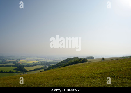 Les marcheurs ou bridleway,'The Ridgeway' un ancien sentier sur la Berkshire downs, Oxfordshire, UK Banque D'Images