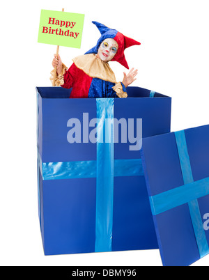 Clown fille jouant à un anniversaire surprise-partie Banque D'Images