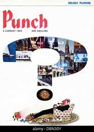 Couverture de magazine Punch en date du 8 janvier 1964 illustration par Smilby aka Francis Wilford-Smith Banque D'Images