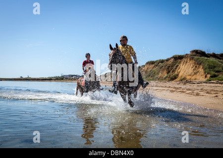 L'équitation dans la mer, de la Croatie, Dalmatie, Europe Banque D'Images