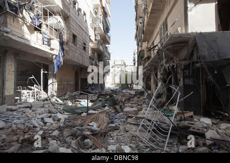 1 novembre 2012 - Alep, Syrie : la destruction de la rue Sala à Hedeen. Banque D'Images