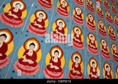 Carreaux de Bouddha sur les murs du temple de Kek Lok Si, Crane Hill, Georgetown, Pulau Penang, Malaisie, Asie du Sud, Asie Banque D'Images