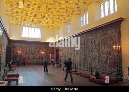 Regarder la Grande Chambre dans le Palais de Hampton Court, Surrey, UK. Banque D'Images