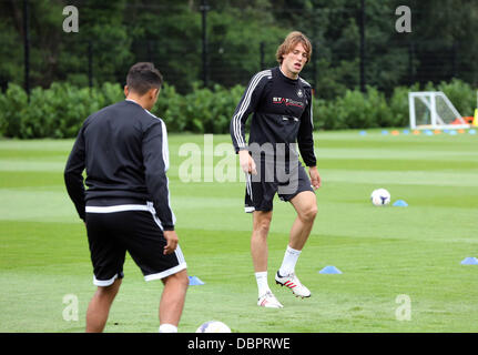 Swansea, Pays de Galles, Royaume-Uni, mercredi 31 juillet 2013 Photo : Michu Re : Swansea City FC, Ligue Europa match qualificatif contre côté suédois Malmo formation au Swansea City FC Academy, Swansea, Pays de Galles, Royaume-Uni. Banque D'Images