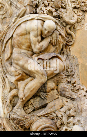 Détail d'un portail de Palacio de Marqués de Dos Aguas à Valence, Espagne Banque D'Images