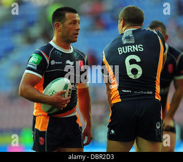 Wigan, UK. 09Th Aug 2013. Lincoln Withers de Hull KR au cours de la Super League de Rugby entre Wigan Warriors fixture et Hull Kingston Rovers du DW Stadium. Credit : Action Plus Sport/Alamy Live News Banque D'Images