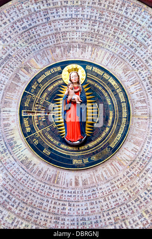 L'horloge astronomique, l'église St Mary, Gdansk, Pologne Banque D'Images