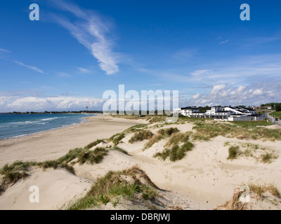 Plage à l'extérieur de la Norvège Stavanger Sola, Sola Hôtel de bord de mer, dunes de sable blanc et l'ammophile Banque D'Images