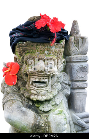 Temple à Bali Taman Gili - statue de dieu ou démon dentelle Banque D'Images