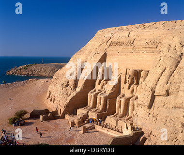 Abou Simbel et le lac Nasser, en Egypte Banque D'Images