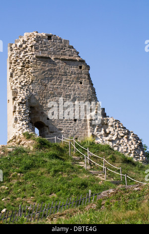 Château de Crozant. Ruines du 11ème siècle château de Crozant, Limousin, France. Banque D'Images