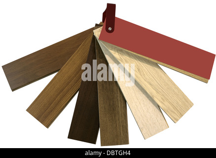 Plancher en bois isolé de couleur avec Clipping Path Banque D'Images