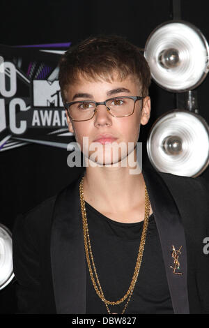 Justin Bieber 2011 MTV Video Music Awards qui a eu lieu à la vivre - Arrivées Los Angeles, Californie - 28.08.11 Banque D'Images