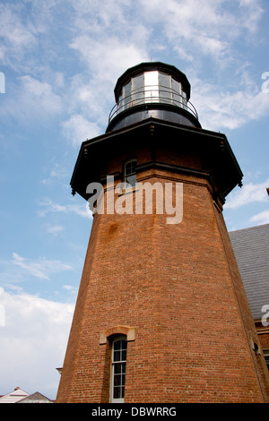 Rhode Island, Block Island, Mohegan Bluffs, Sud-Est, Phare. Monument Historique, ch. 1887. Banque D'Images