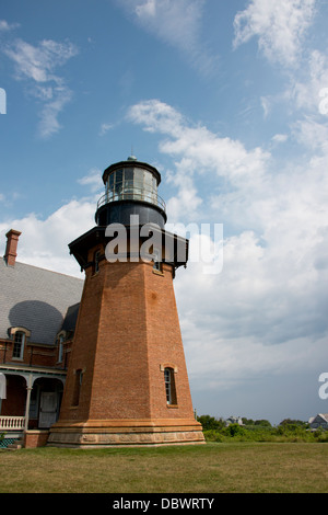 Rhode Island, Block Island, Mohegan Bluffs, Sud-Est, Phare. Monument Historique, ch. 1887. Banque D'Images