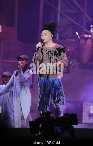 Singer Eason Chan tenir son concert à Hong Kong, Chine Le vendredi conférende Août. Banque D'Images