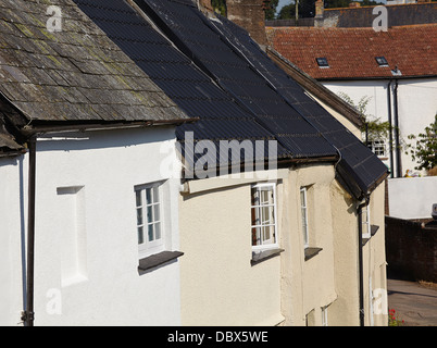 Une rangée de cottages de Woodbury, près d'Exeter, Devon, Grande Bretagne. Banque D'Images