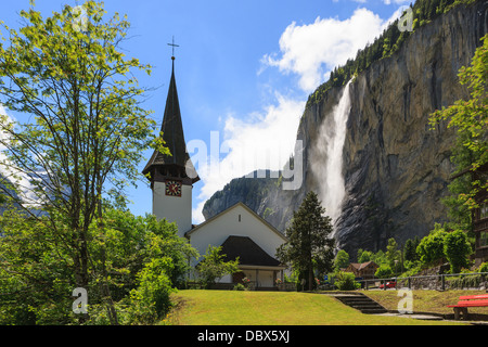 Église de Grindelwald, Oberland Bernois, Suisse. Banque D'Images