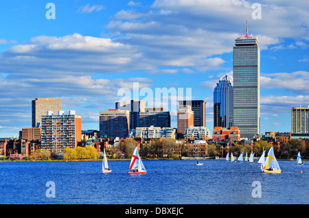 Boston, Massachusetts Skyline at Back Bay district. Banque D'Images