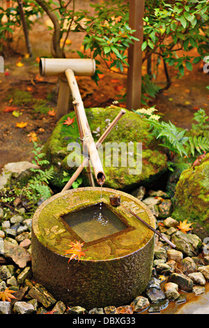 Pour le bassin de lavage à la main à Kyoto, au Japon. Banque D'Images