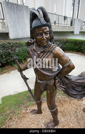 Image SCULPTURE patrimoine indien américain (©BRADLEY COOLEY 2007) MUSÉE D'HISTOIRE DE LA FLORIDE TALLAHASSEE FLORIDE USA Banque D'Images