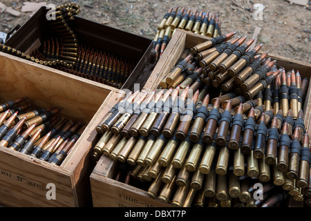 Le bouton Creek Machine Gun Shoot. Banque D'Images