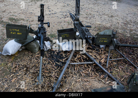 Le bouton Creek Machine Gun Shoot. Banque D'Images