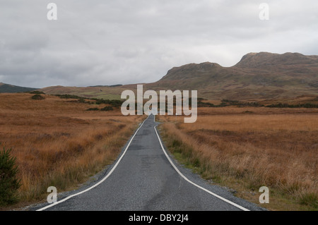 Une route près de ardnamurchan, highlands, Ecosse, Royaume-Uni. Banque D'Images