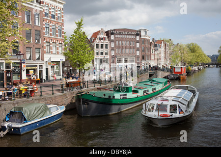 Prinsengracht canal mer, ville d'Amsterdam, Hollande, Pays-Bas. Banque D'Images