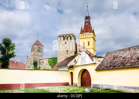 L'église fortifiée de Cristian, Brasov, Roumanie district. Banque D'Images