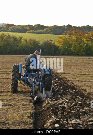 Vintage 1947 tracteur Massey Ferguson à concurrence de démonstration de labour Banque D'Images