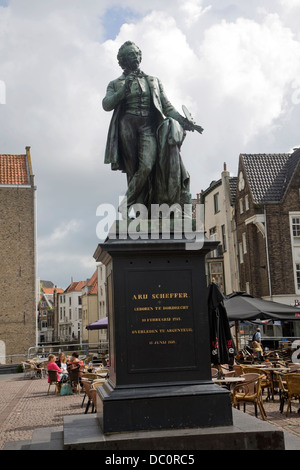 Ary Scheffer statue Scheffersplein Dordrecht Pays-Bas Banque D'Images