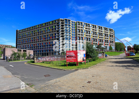 Parc classé Grade II appartements Hill Estate rénovation par Urban Splash, Sheffield, South Yorkshire, Angleterre, Royaume-Uni. Banque D'Images