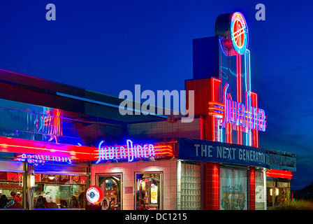 Restaurant Diner d'argent, chaîne, Cherry Hill, New Jersey, USA Banque D'Images