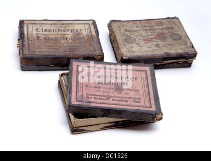 Vieille photographie des plaques de verre Banque D'Images