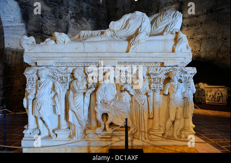 Sarcophage de Hierapolis, musée, Côte égéenne, Turquie Banque D'Images