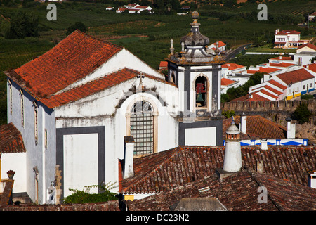 L'Europe, Portugal, Leiria, Obidos.S. Tiago, construite en 1186, détruite en 1755 et reconstruite en 1772. Banque D'Images