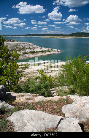 Austin, Texas - une extrême sécheresse au Texas a abaissé le niveau de l'eau dans le lac Travis de près de 60 pieds. Banque D'Images