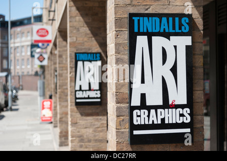 Les panneaux pour Tindall Art Supplies Shop King Street Cambridge UK Banque D'Images