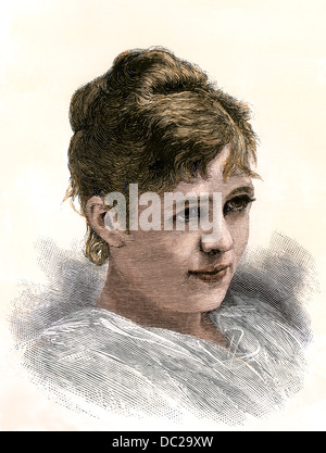 Nellie Grant, maintenant Mme Algernon Sartoris, fille du président U.S. Grant. À la main, gravure sur bois Banque D'Images