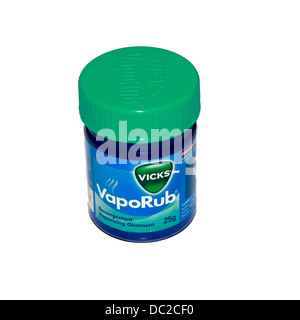 Vicks vaporub decongestant ' ' sur fond blanc Banque D'Images