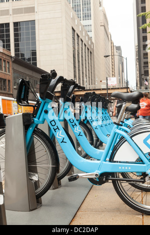 Se partager les vélos, Chicago's nouveau partage des vélos les vélos Banque D'Images