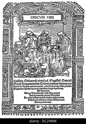 Front page, lettres de gens obscurs ou Epistolae obscurorum virorum, fake satirique des lettres latines de l'allemand d'humanistes, 1515 Banque D'Images