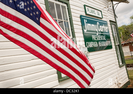 Campagne présidentielle Jimmy Carter dans l'ancien siège de la Seaboard Railroad Depot le 6 mai 2013 dans les plaines, la Géorgie. Banque D'Images