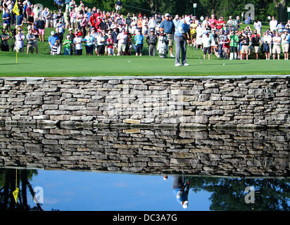 Rochester, New York, USA. Le 06 août, 2013. Tiger Woods lors d'une ronde de pratique lors de la 95e Championnat de la PGA à Oak Hill Country Club à Rochester, New York. Credit : Action Plus Sport/Alamy Live News Banque D'Images