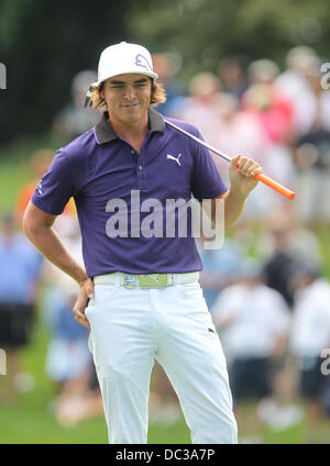 Rochester, New York, USA. Le 06 août, 2013. Rickie Fowler lors d'une ronde de pratique lors de la 95e Championnat de la PGA à Oak Hill Country Club à Rochester, New York. Credit : Action Plus Sport/Alamy Live News Banque D'Images