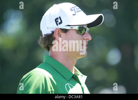 Rochester, New York, USA. Le 06 août, 2013. Adam Scott au cours d'une ronde de pratique lors de la 95e Championnat de la PGA à Oak Hill Country Club à Rochester, New York. Credit : Action Plus Sport/Alamy Live News Banque D'Images