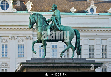 Statue de l'empereur Joseph II, par Franz Anton Zauner (1746-1822), autrichien, Grüner Markt, Vienne, Autriche. Banque D'Images